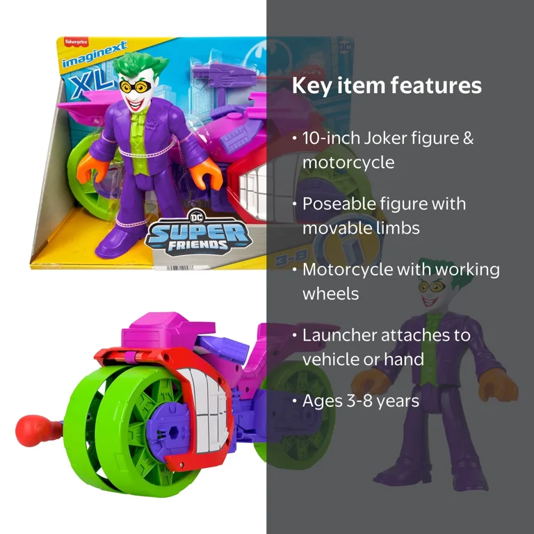 Imaginext DC Super Friends The Joker XL Figure and Laff Cycle