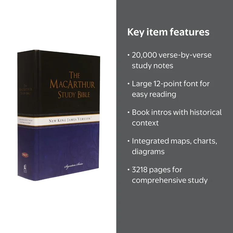 MacArthur Study Bible-NKJV-Large Print, (Hardcover) - Walmart.com