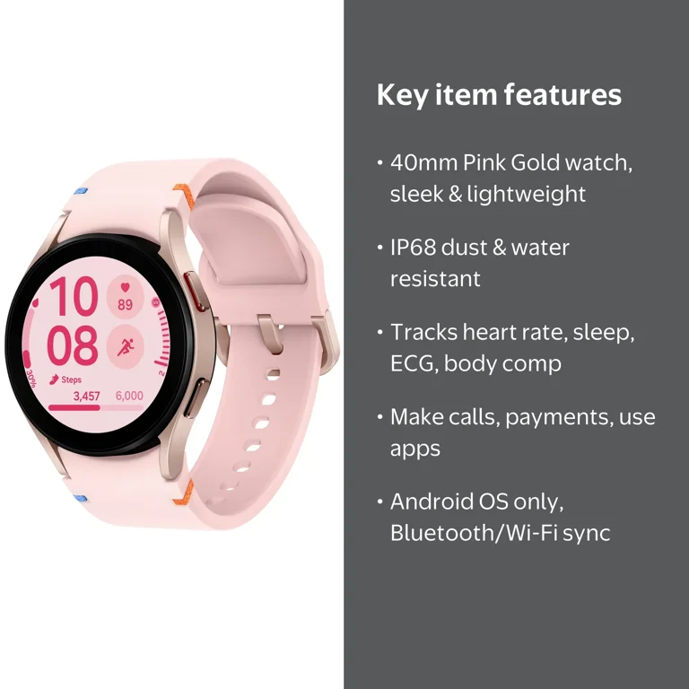Samsung, Galaxy Watch FE Smart Watch, 40mm, Pink Gold - Walmart.com