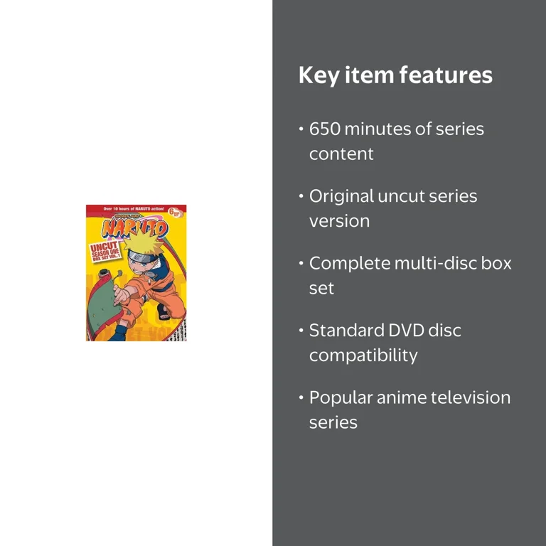 Warner Bros, Naruto Uncut Season 1 Vol 1 Box Set, DVD - Walmart.com