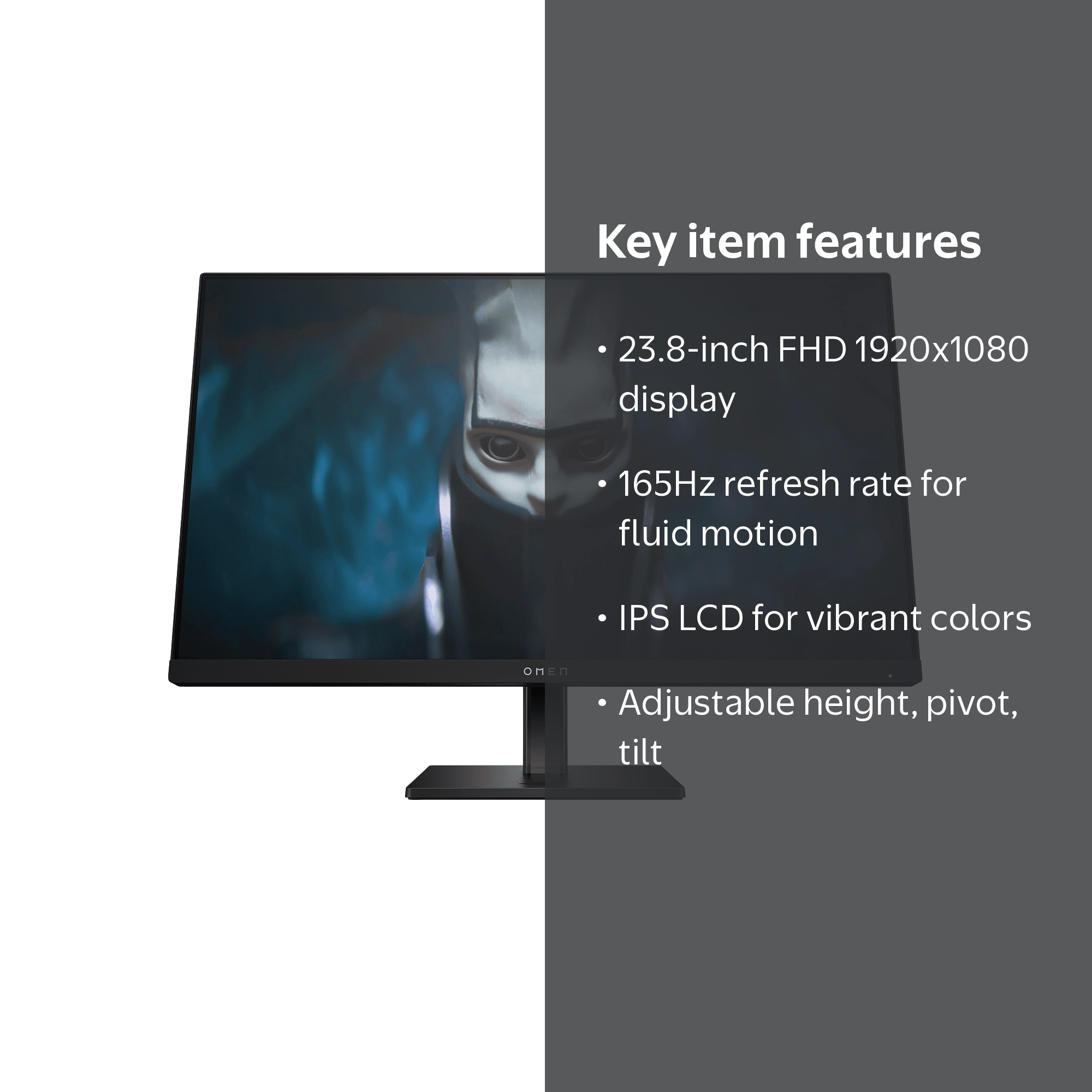 HP OMEN 23.8 inch FHD 165Hz Gaming Monitor, 1920 x 1080 Display