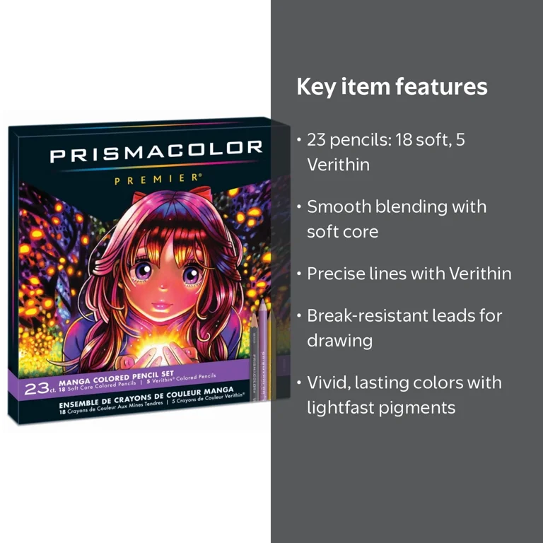 Prismacolor Premier Colored Pencils, Manga Colors, 23 Count