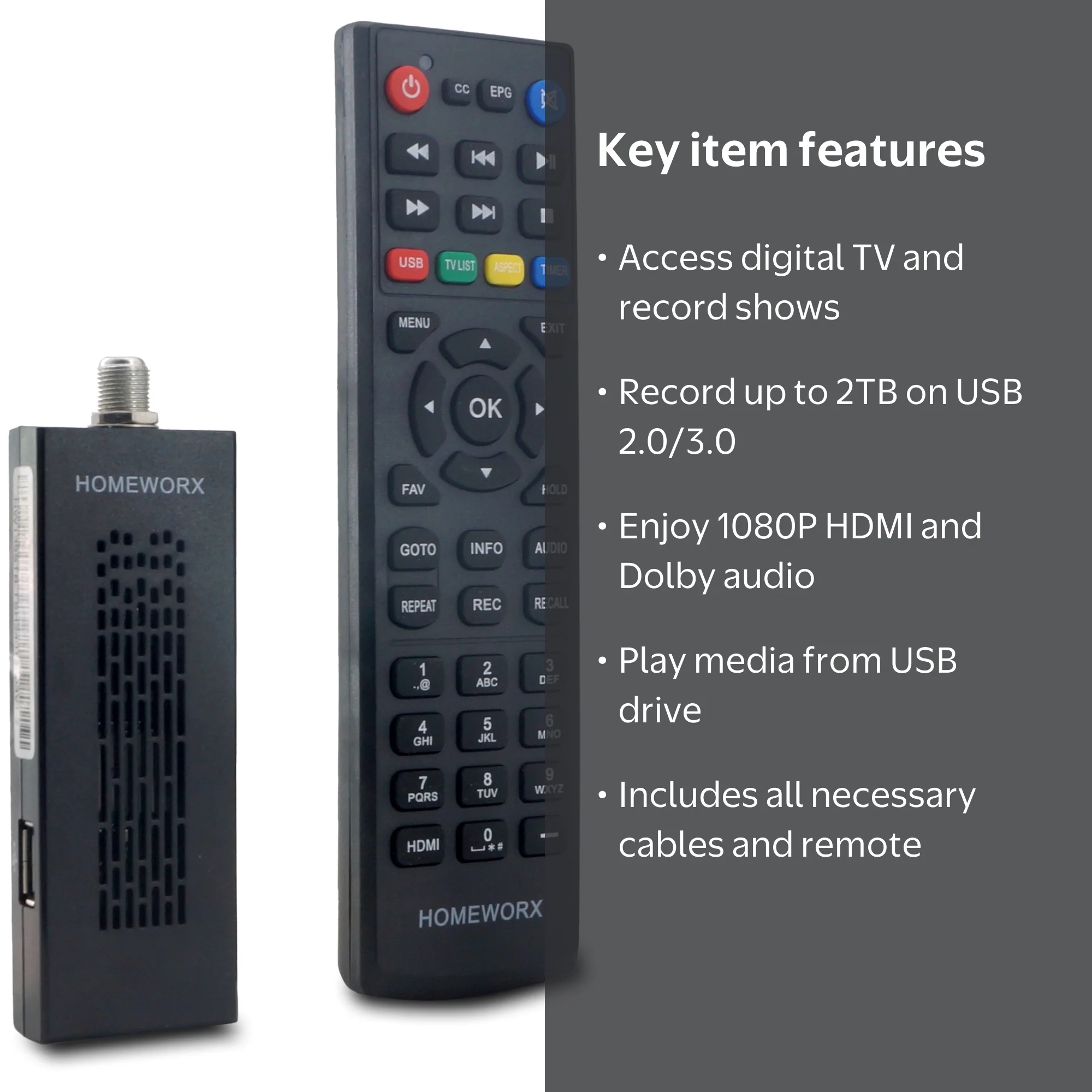 Digital TV Converter Box Dongle, ATSC Digital Converter Box with