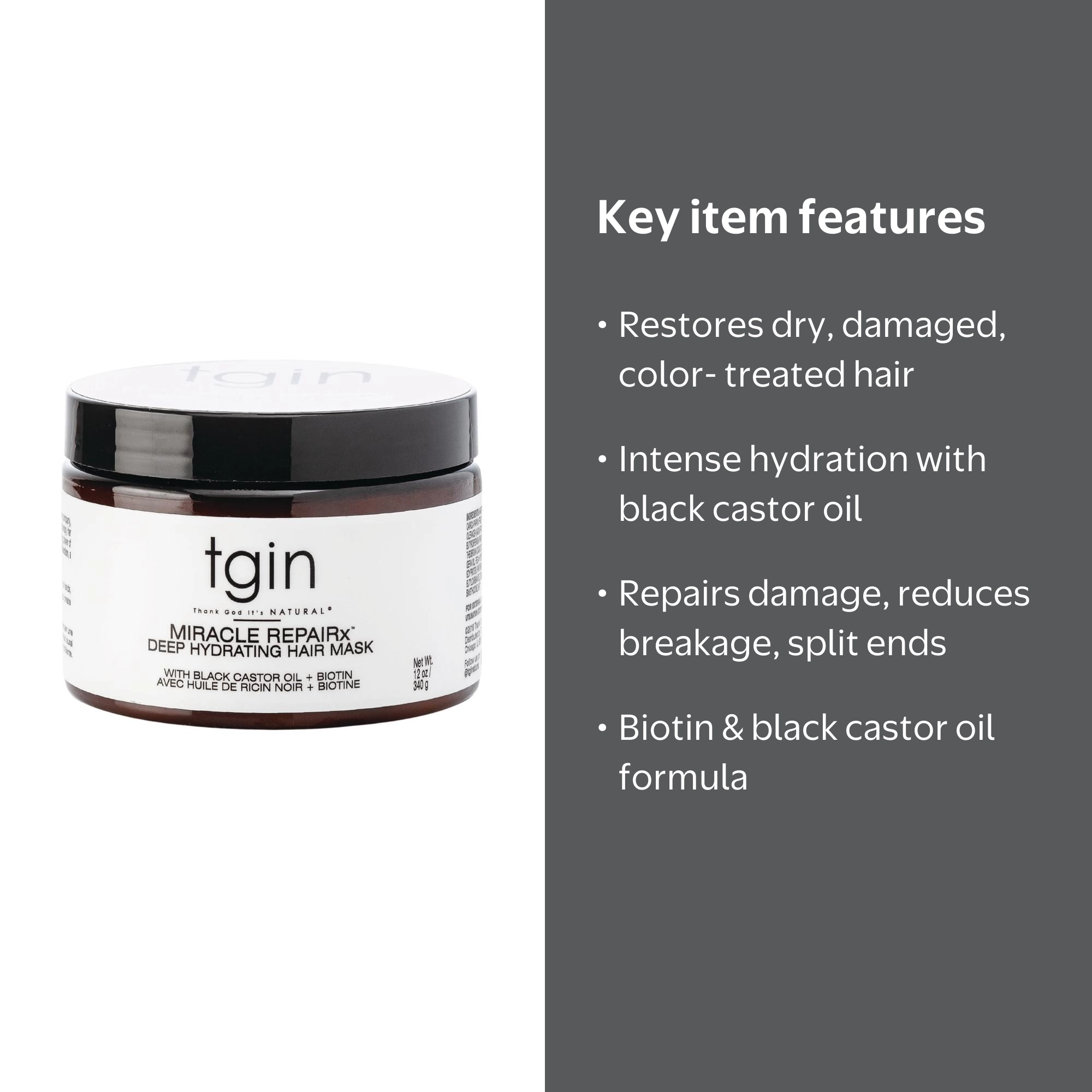 Tgin Miracle RepaiRx Deep Hydrating Treatment Hair Mask for Shine