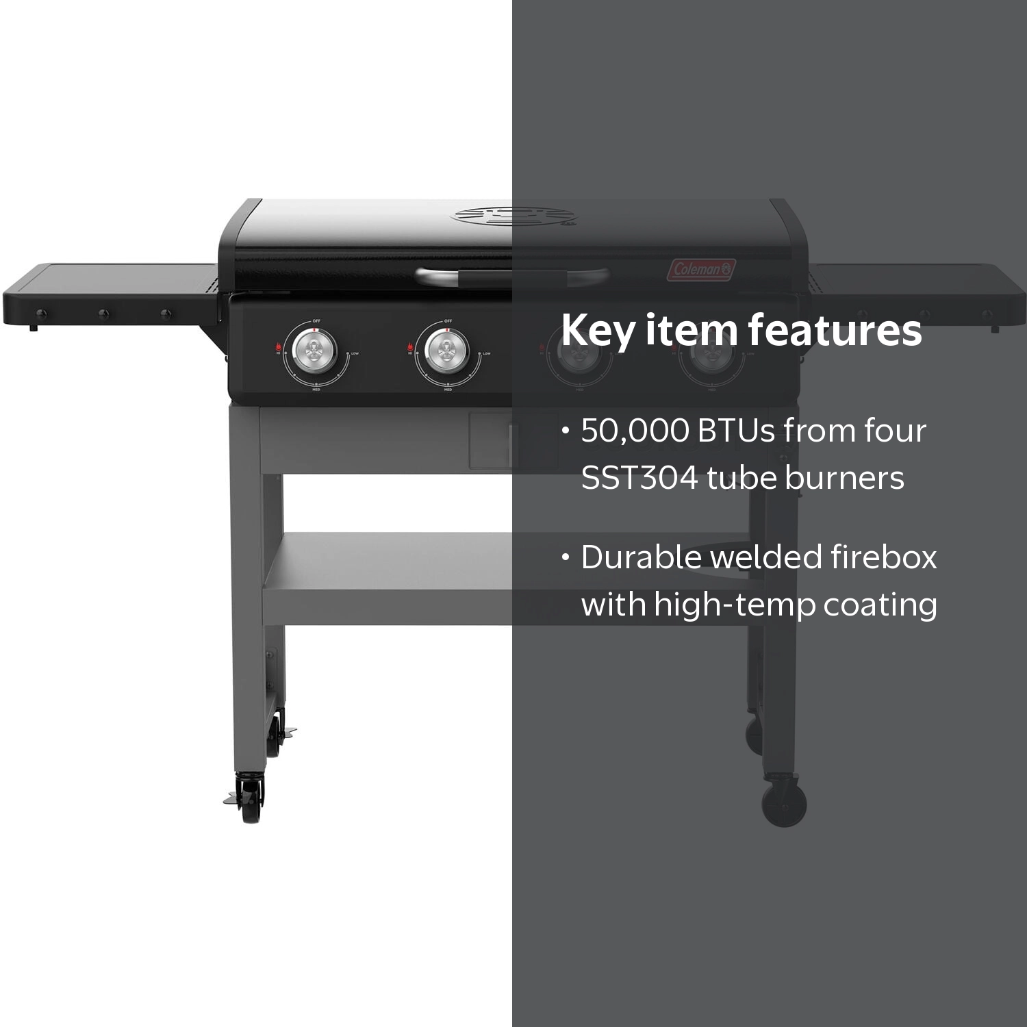 Coleman 4 Burner Gas Griddle Grill, Black, CO-550GG - Walmart.com