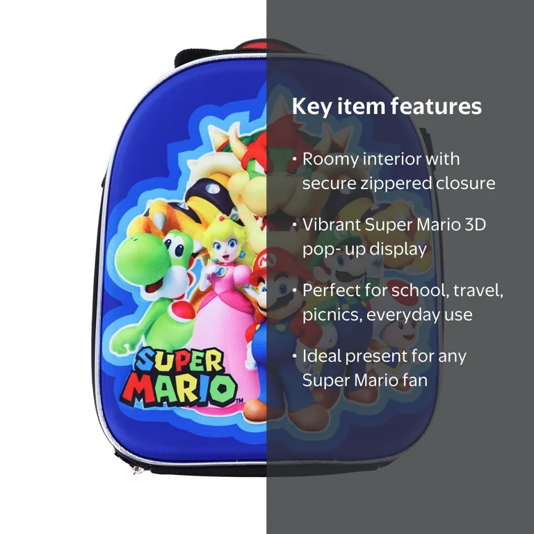 Toynk Toys, Lunch Bag, Nintendo Super Mario, 3D Pop-up - Walmart.com