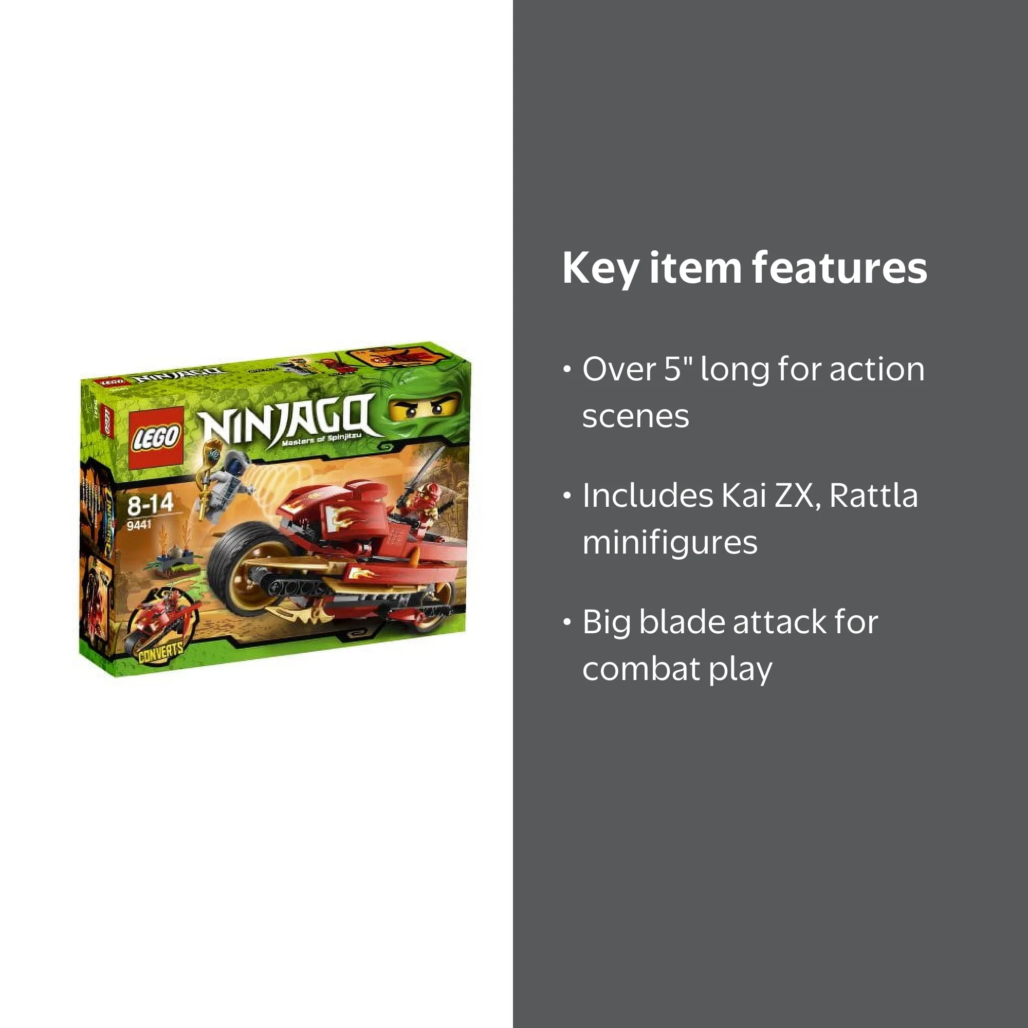 Free Shipping! Ninjago Kai's Blade Cycle Set LEGO 9441 - Walmart