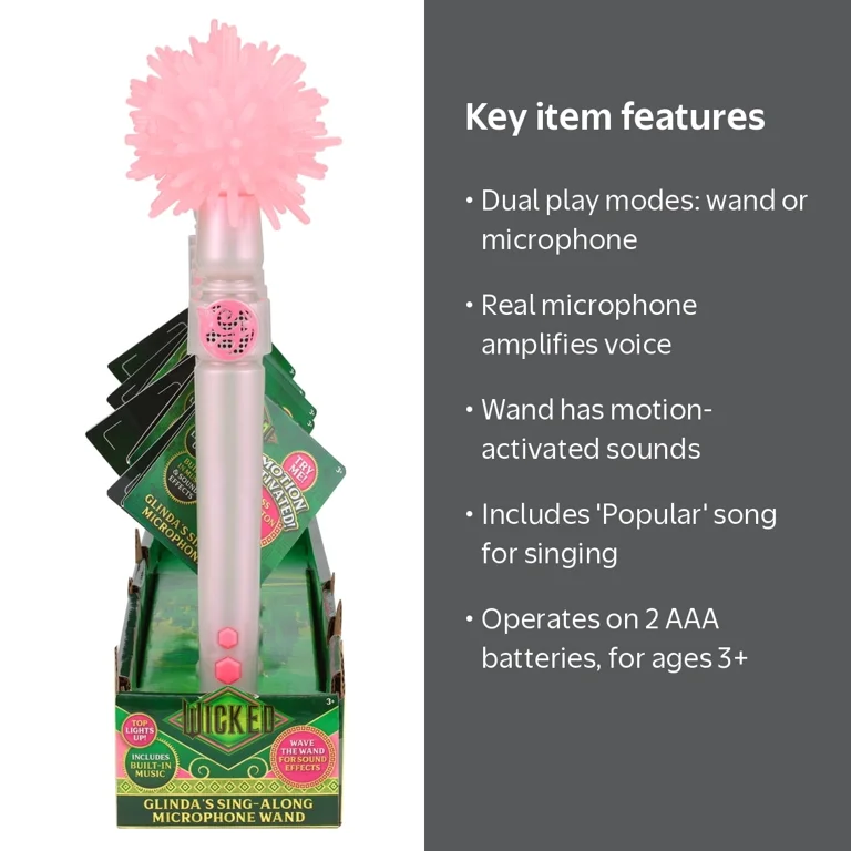 Wicked Microphone Magic Waving Wand, Sing Along Karaoke - Lights Wicked Microphone Magic Waving Wand, Sing Along Karaoke - Lights