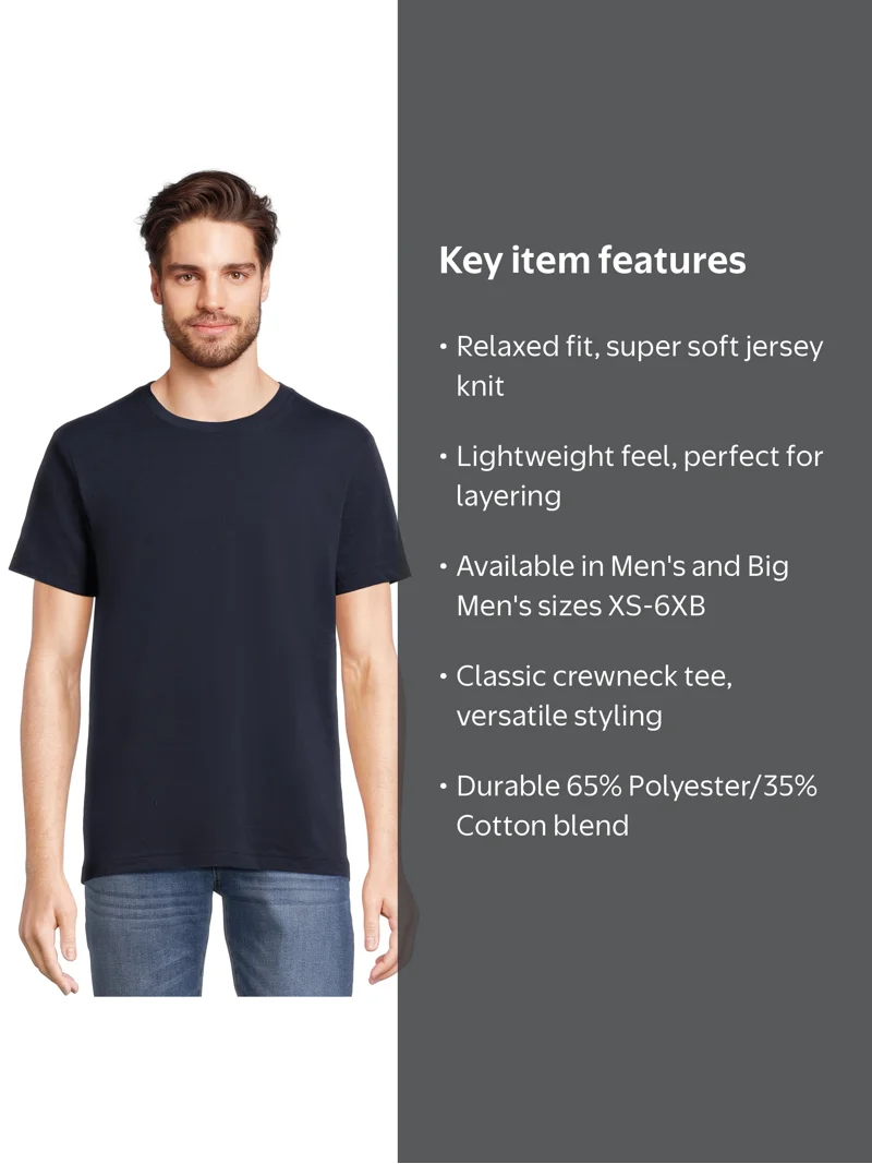 George Men's Short Sleeve Crewneck T-Shirt, Sizes XS-3XL
