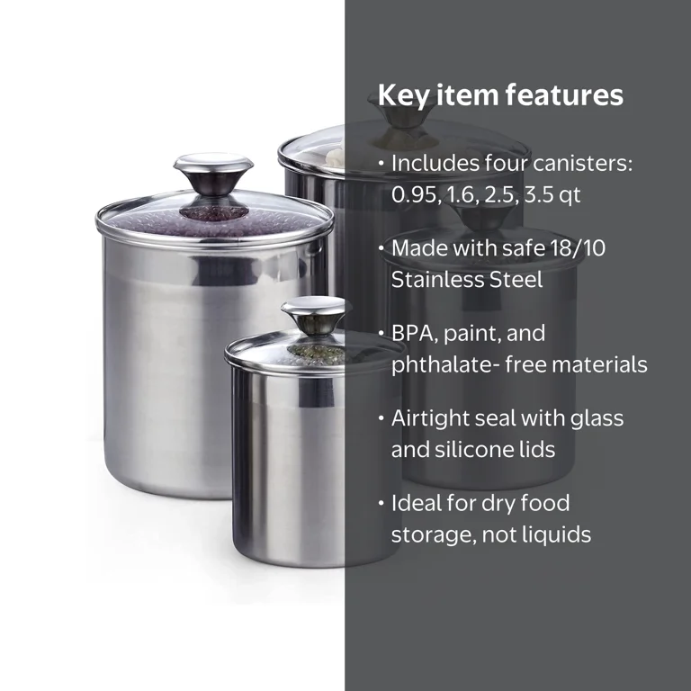 遠藤商事 パスタクッカー 39cm用 APS4802【2個セット・中古】 Cooks Standard Stainless Steel Food Jar Canister Set, 4-Piece
