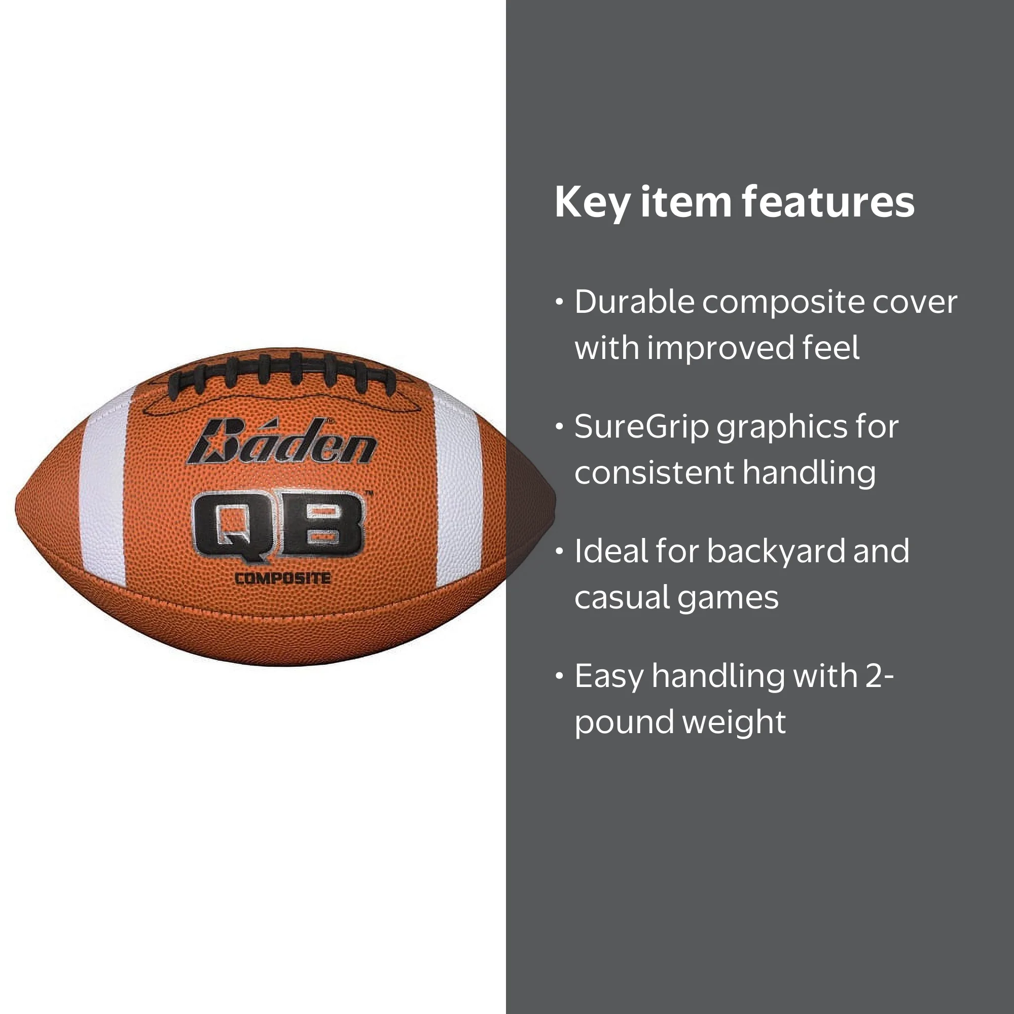Baden Composite Football Cushioned Cover for Durability SureGrip