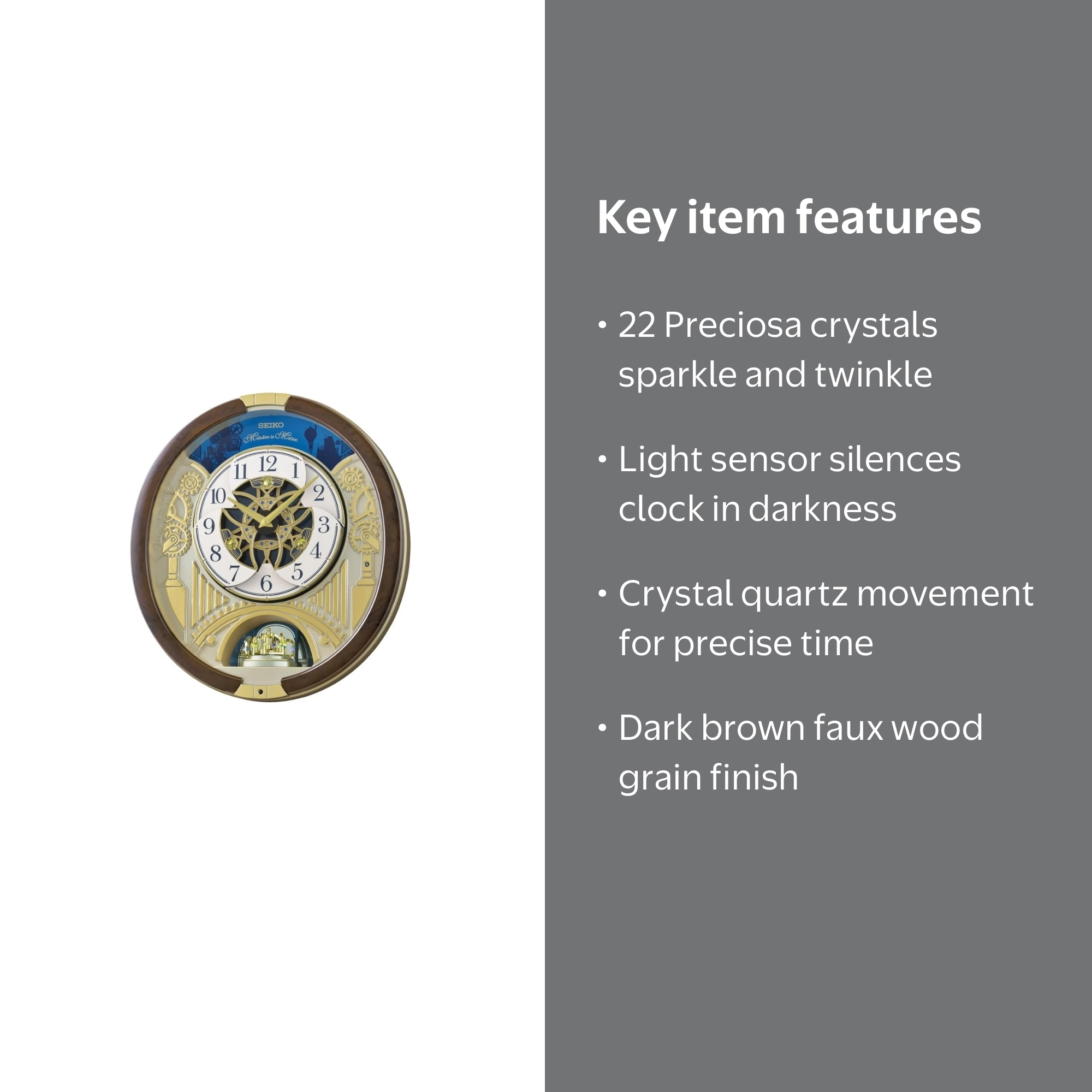 Seiko Melodies In Motion 2025 Golden Rhythm Musical Wall Clock