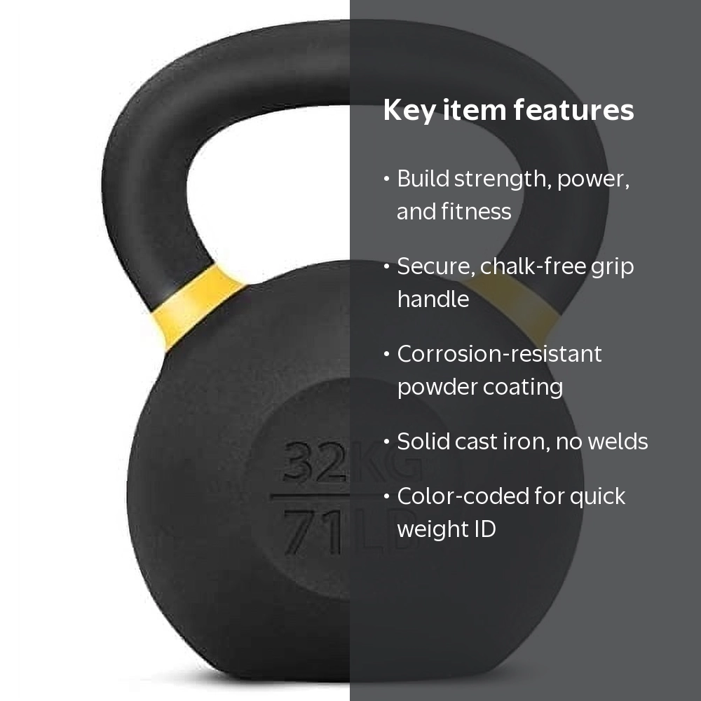 Yes4All 32kg / 71lb Powder Coated Kettlebell, Single - Walmart.com