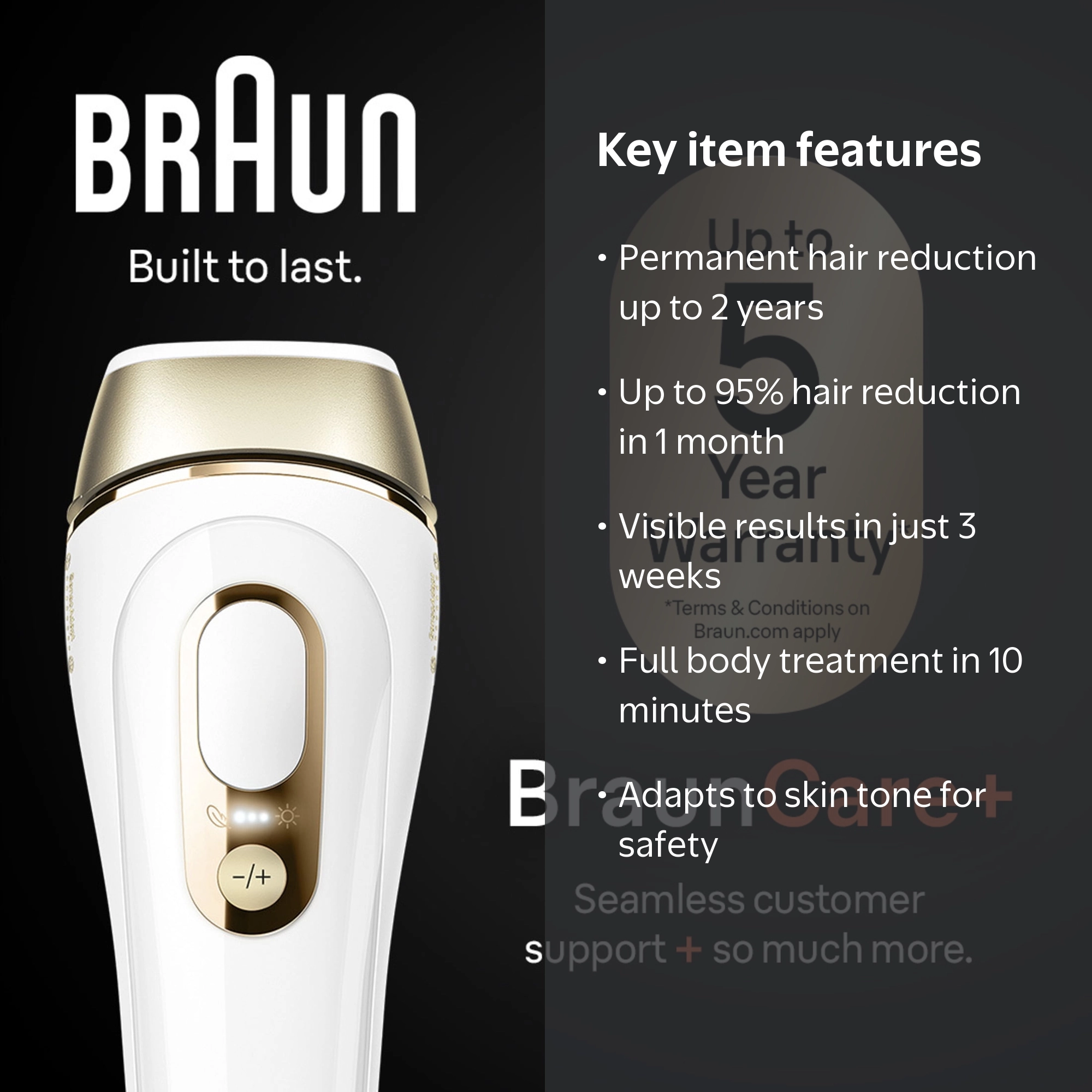 Free Shipping! Braun Silk Expert Pro5 IPL Hair Removal Device for