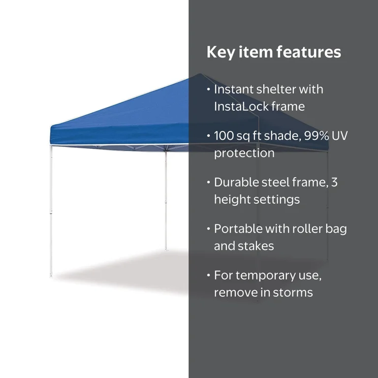 Z-Shade 10 x 10 Foot Everest Instant Canopy Outdoor Camping Patio