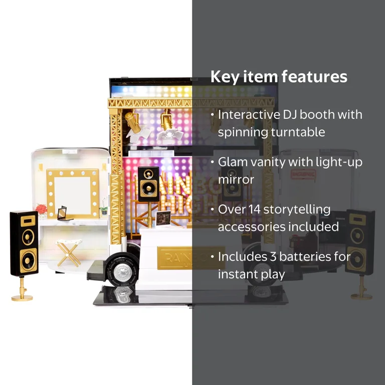 Rainbow High Fashion Studio 4-in-1 Doll Playset, Tour Bus & Stage