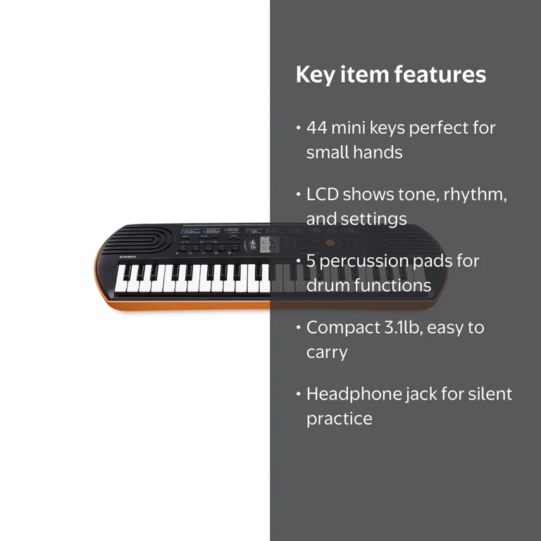 Casio SA-76 44-Key Mini Personal Keyboard - Portable Electronic