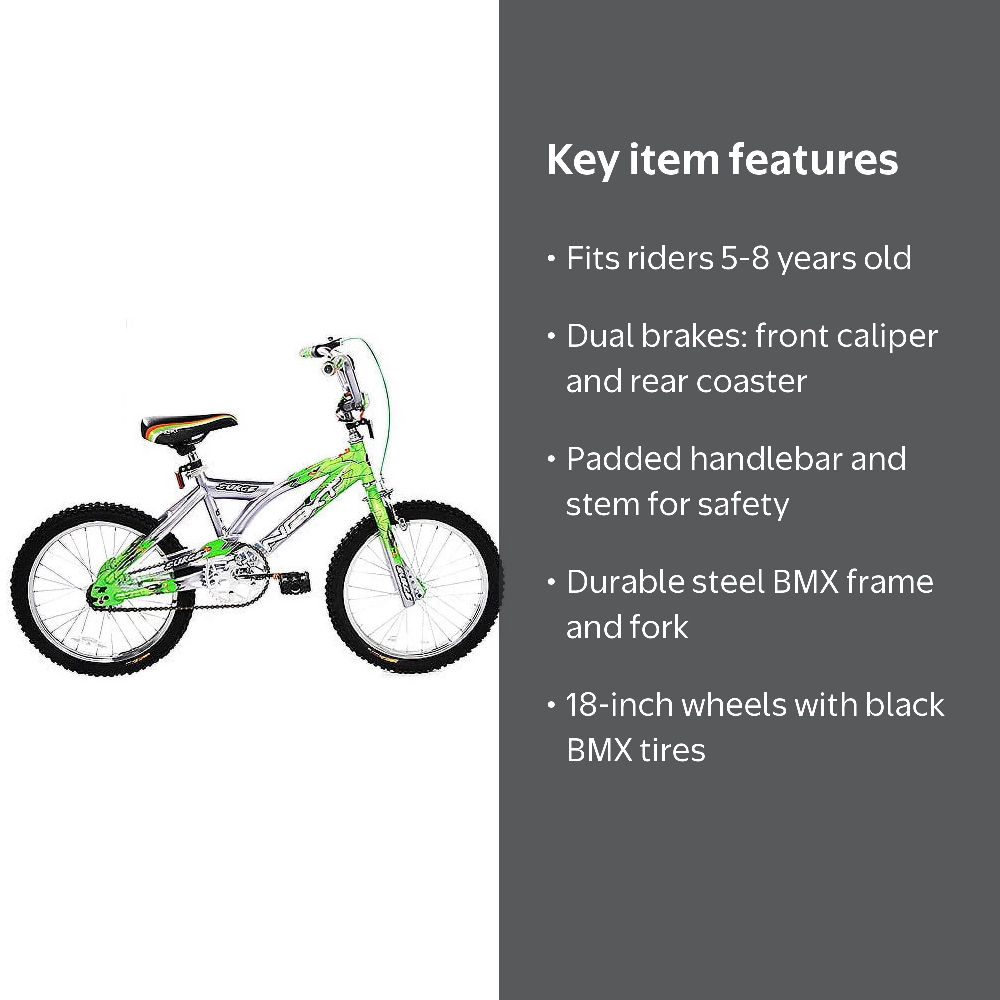 Next Surge Boys 18 BMX Bike - Steel Frame - Caliper Brakes