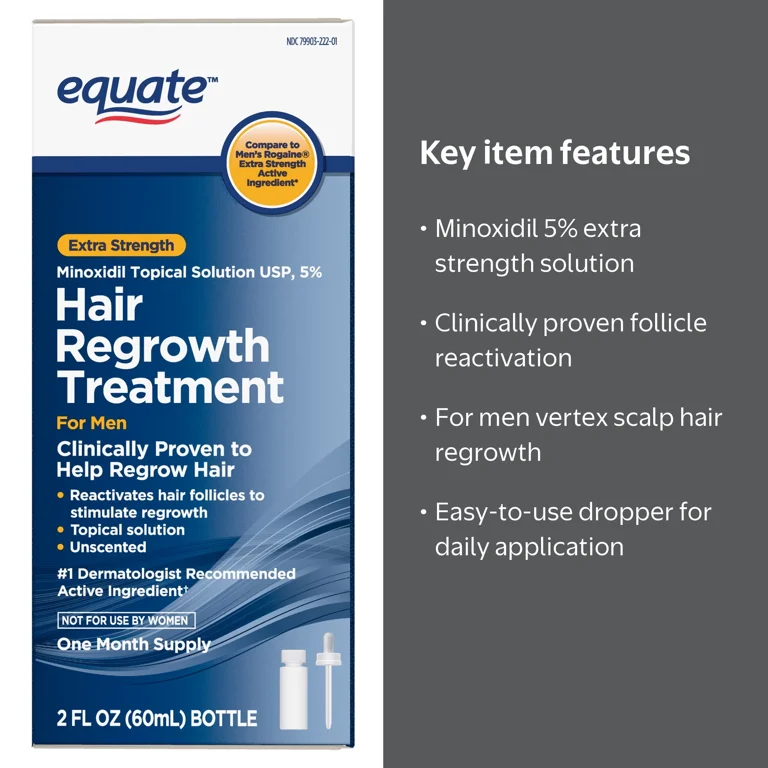 Equate Minoxidil Topical Solution USP, 5 Percent Extra Strength