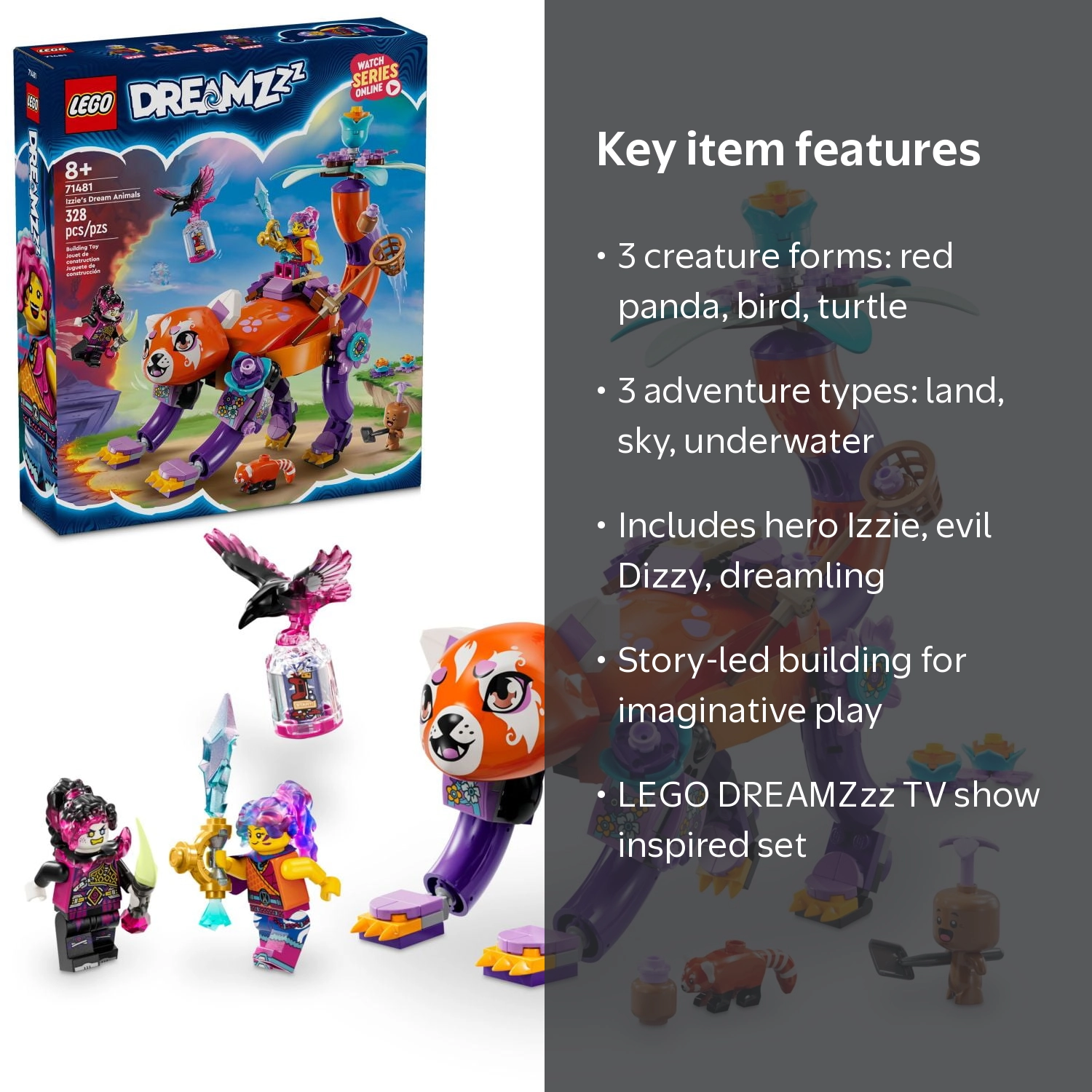 LEGO DREAMZzz Izzie's Dream Animals Toy Set with Minifigures