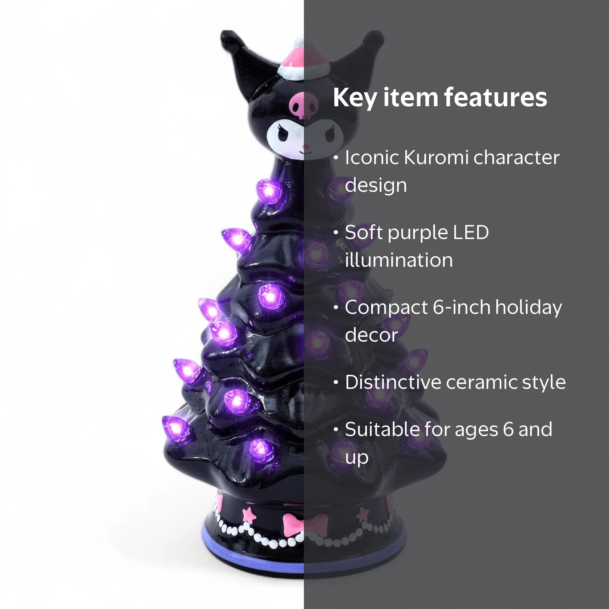 Hello kitty friend Kuromi Mini Ceramic Christmas Tree with purple