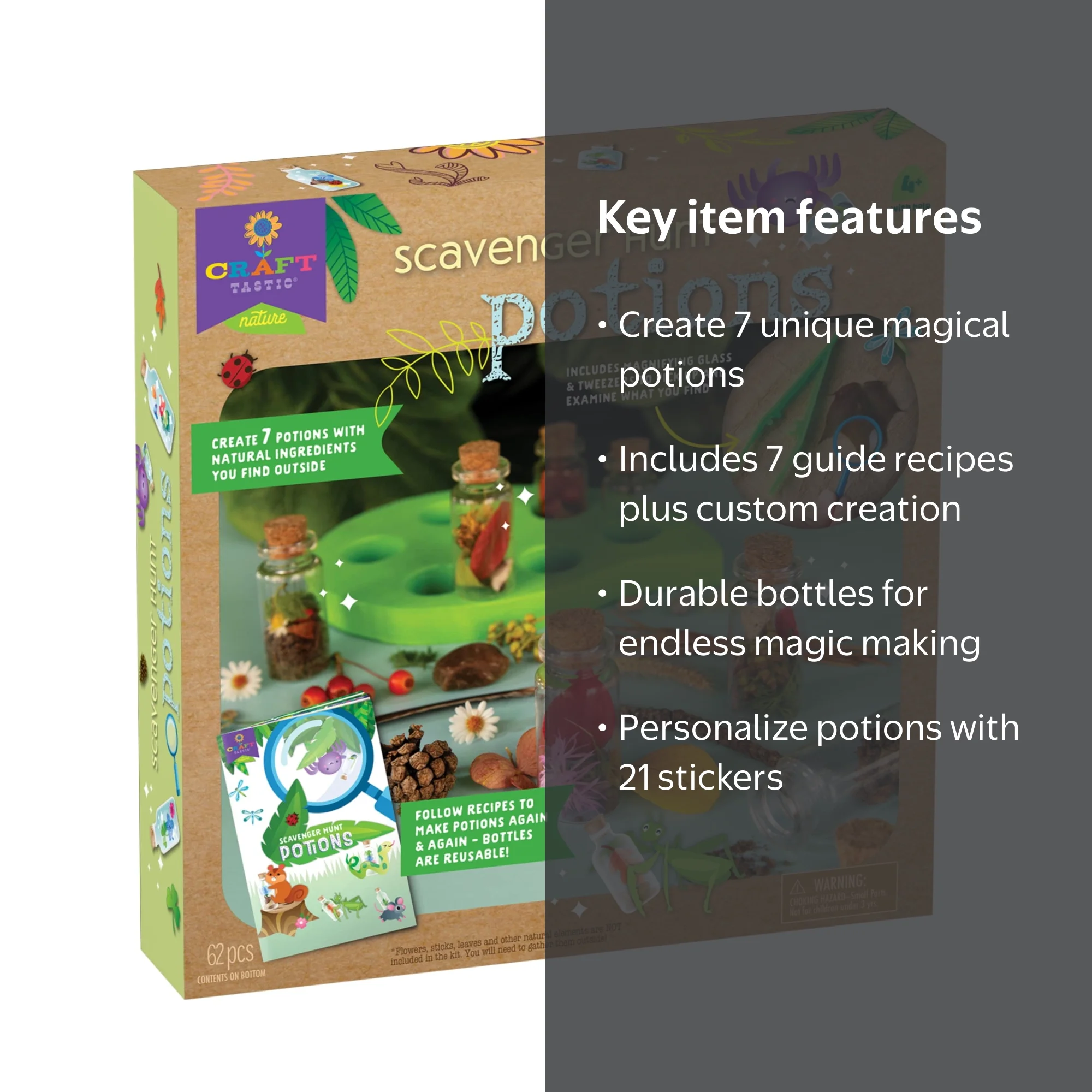 Craft-Tastic Nature Scavenger Hunt Potions Kit, 7 Bottles