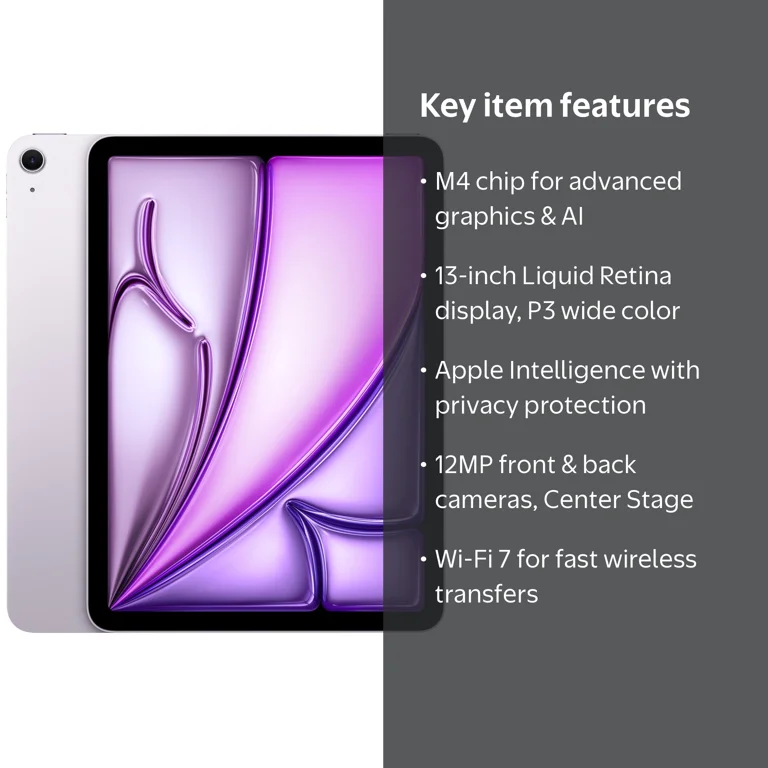 2026 13-inch iPad Air M4, Built for Apple Intelligence, Wi-Fi