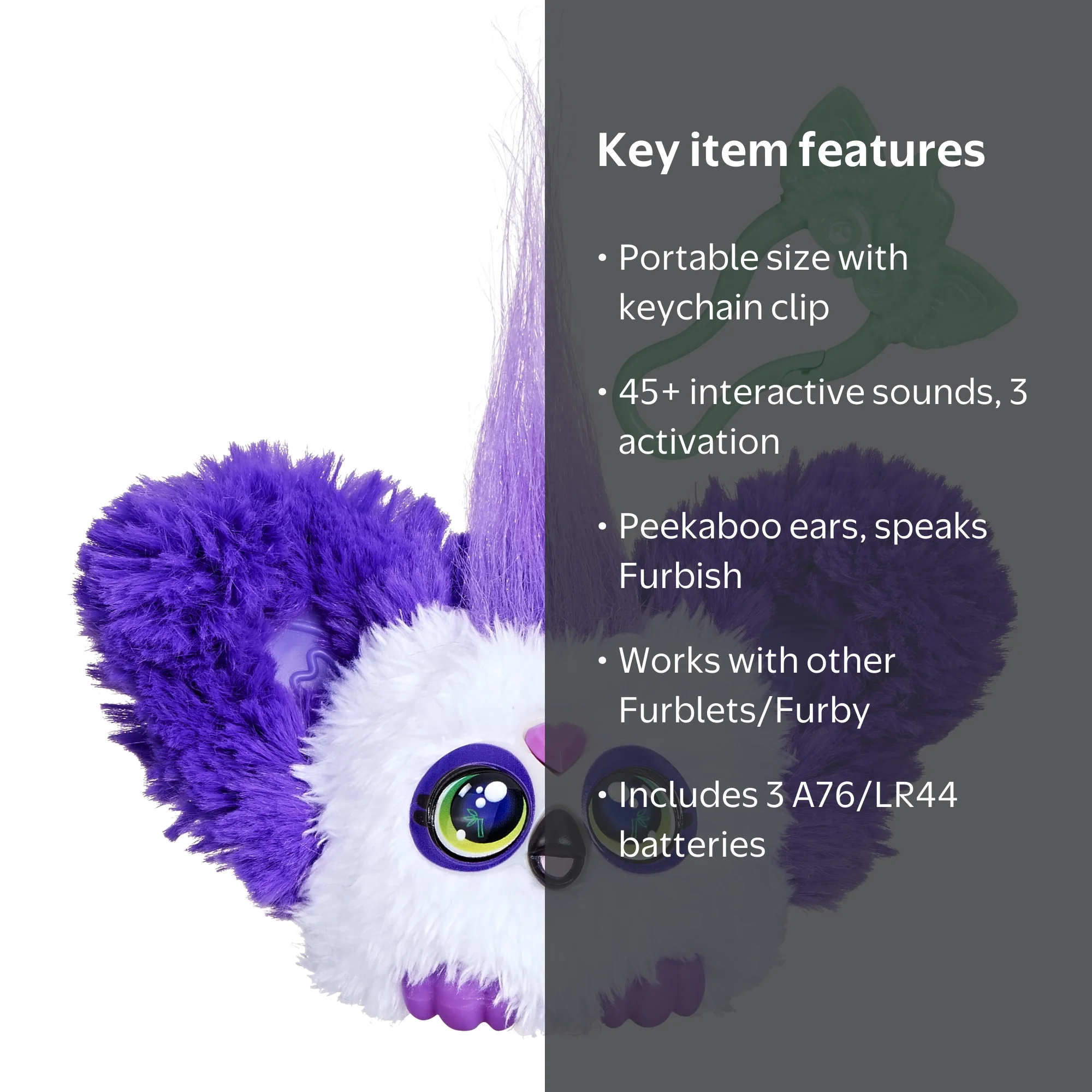Furby Furblets Bam-Boo Mini Panda Friend, 2 inch, Electronic Plush