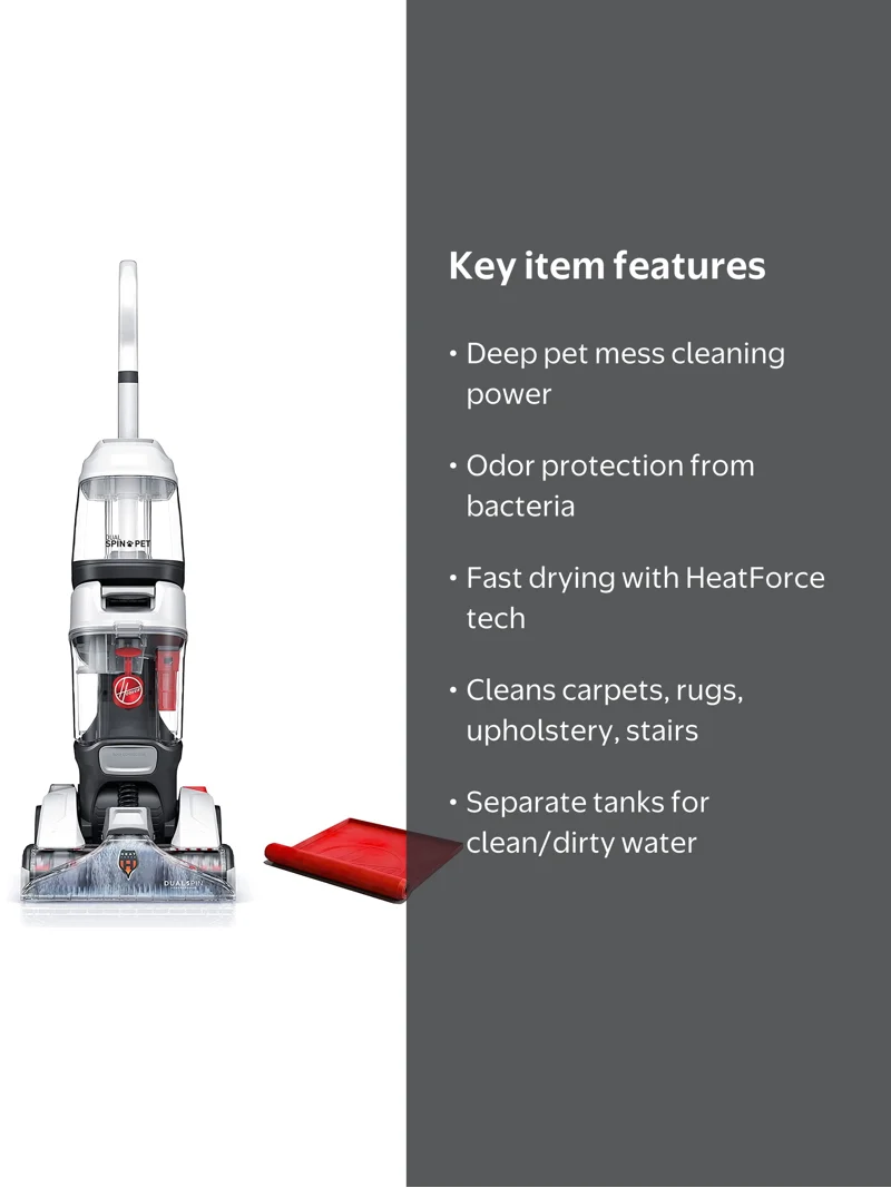 Hoover, Carpet Cleaner, FH54050V, Dual Spin Pet Plus - Walmart.com