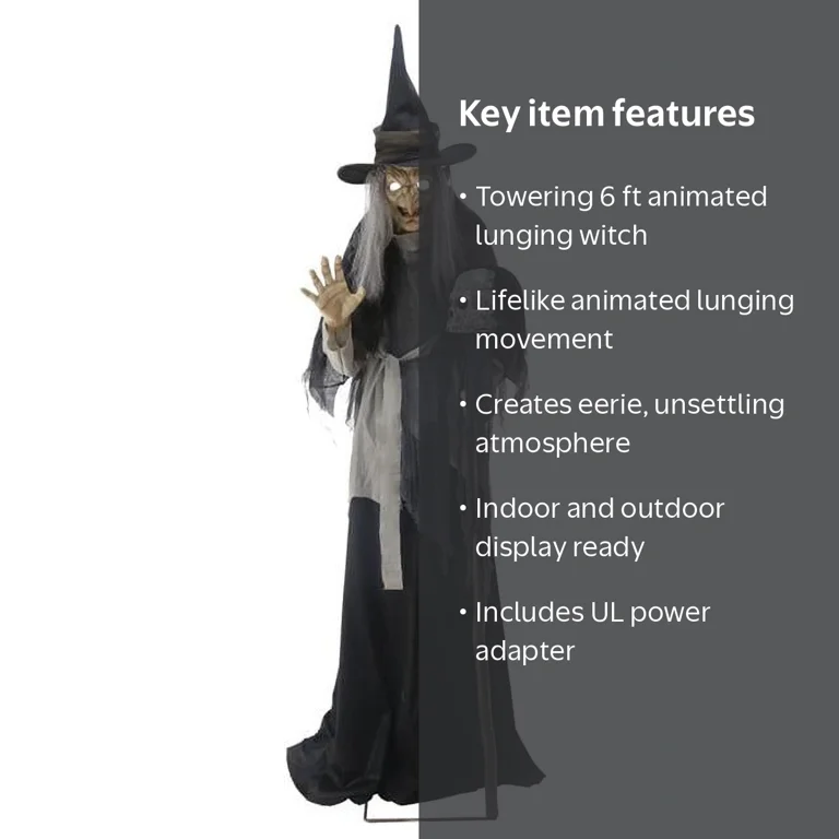 Seasonal Visions Animated Lunging Haggard Witch Halloween