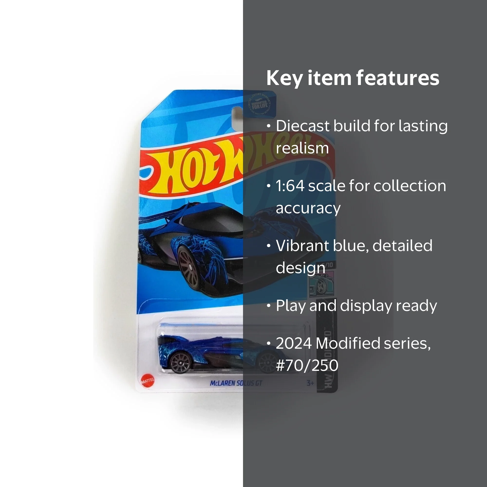 Hot Wheels, McLaren Solus GT Car and Truck Play Vehicles, Blue