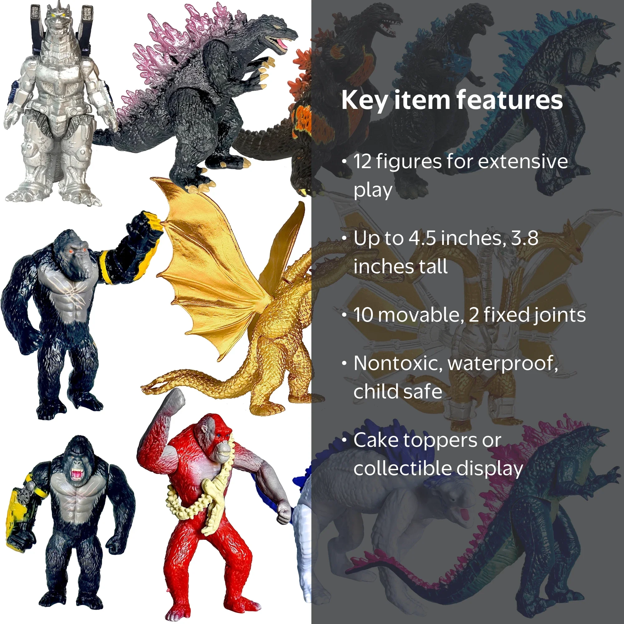 TwCare Set of 12 Godzilla x Kong: The New Empire Action Figures