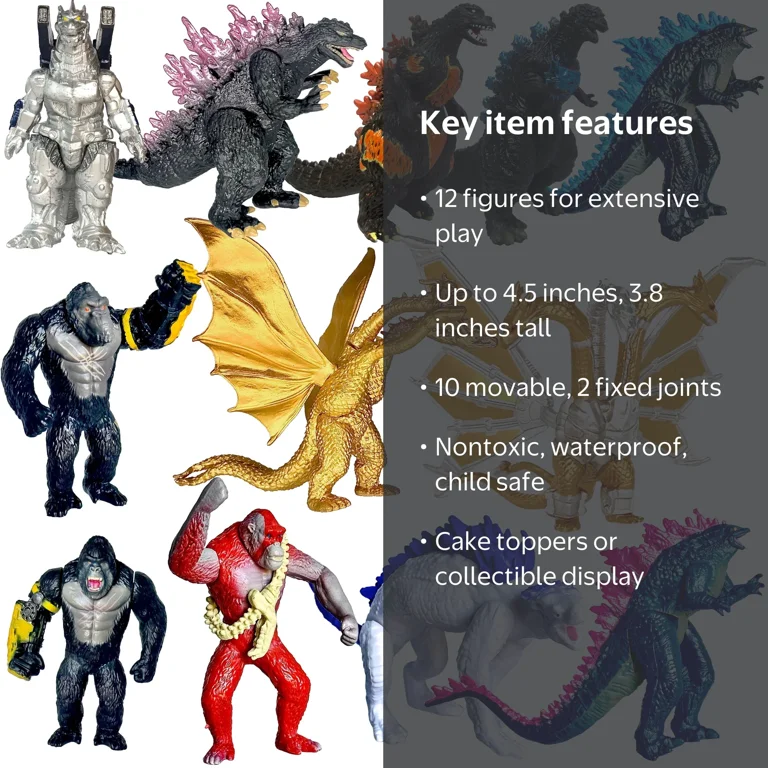 TwCare Set of 12 Godzilla x Kong: The New Empire Action Figures