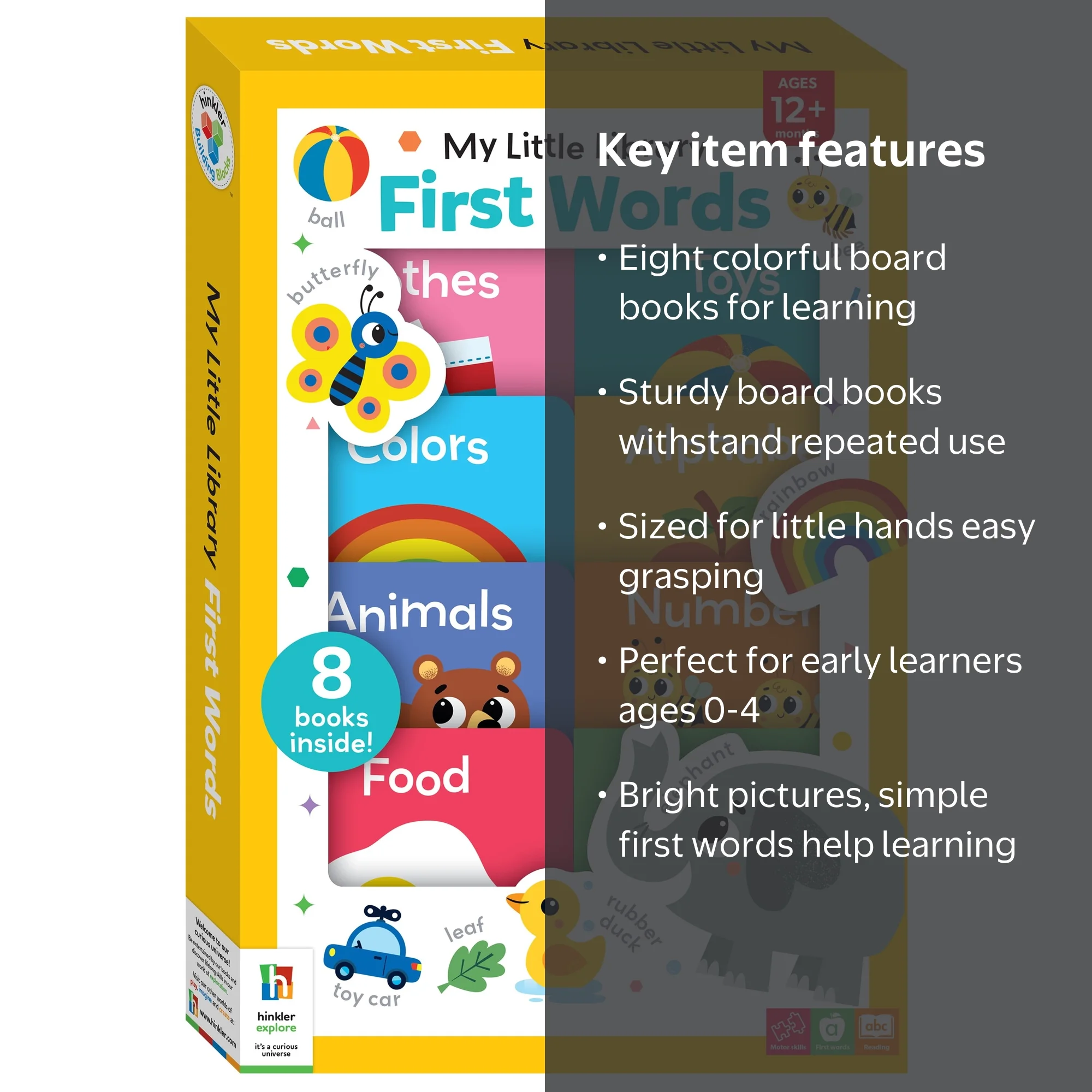 Building Block My Little Library First Words Set, 8 Books for Ages