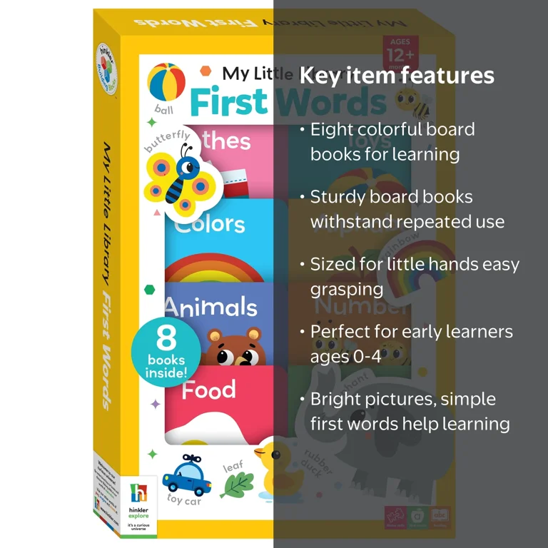 Building Block My Little Library First Words Set, 8 Books for Ages