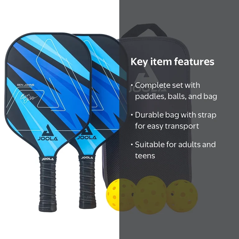 JOOLA, Pickleball Set, 2 Fiberglass Paddles, Blue Lightning