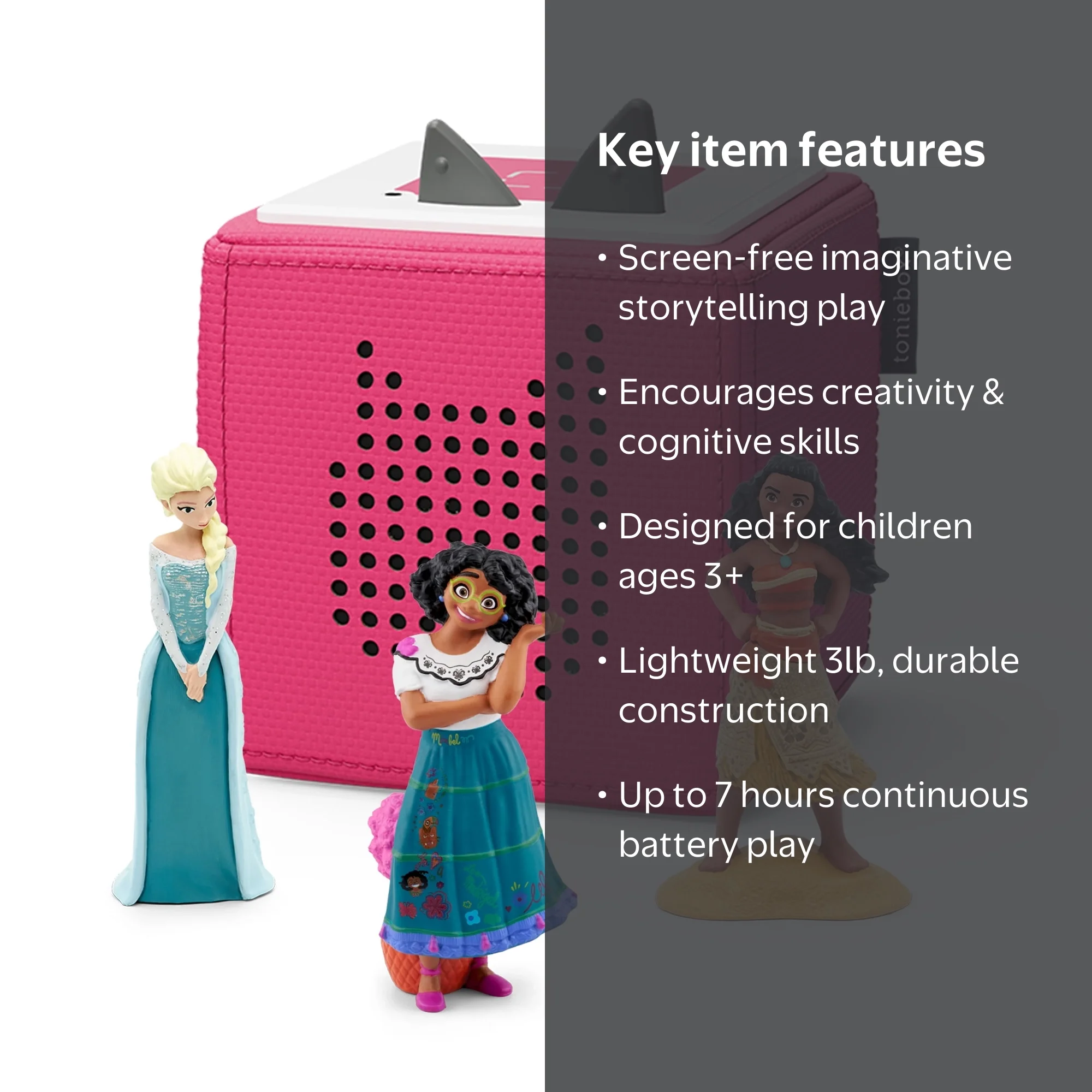Tonies Disney Toniebox Audio Player Bundle with Elsa, Moana