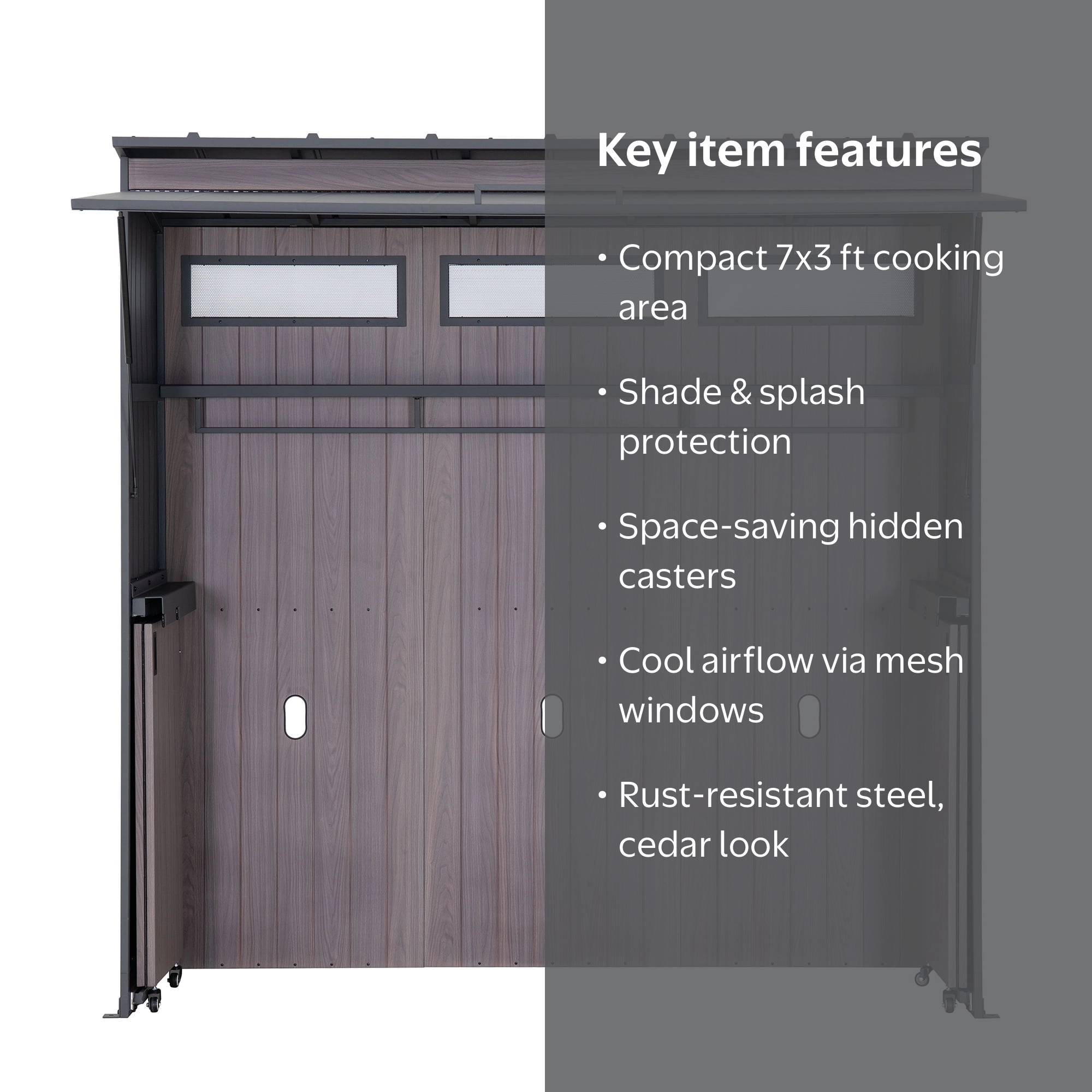 SUNJOY 7' x 3' Outdoor Kitchen / Grill Station with Overhead Lift