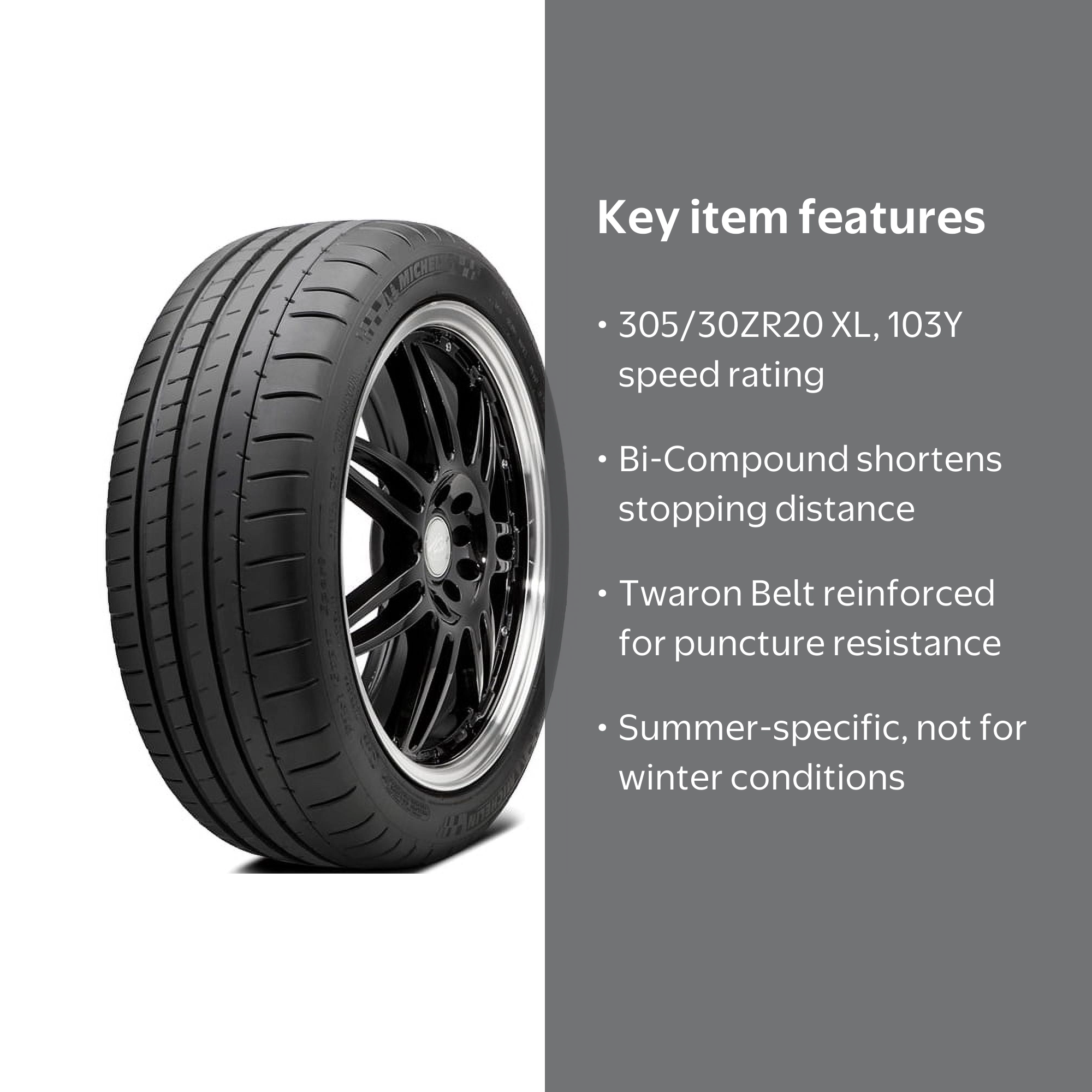 大特価MICHELIN Pilot Super Sport 305/30ZR20 Michelin Pilot Super Sport 305/30ZR20 (103Y) XL Tire - Walmart.com