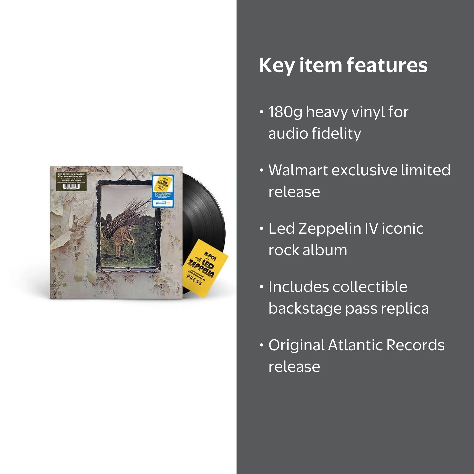 Free Shipping! Atlantic Led Zeppelin IV 180g Vinyl Walmart