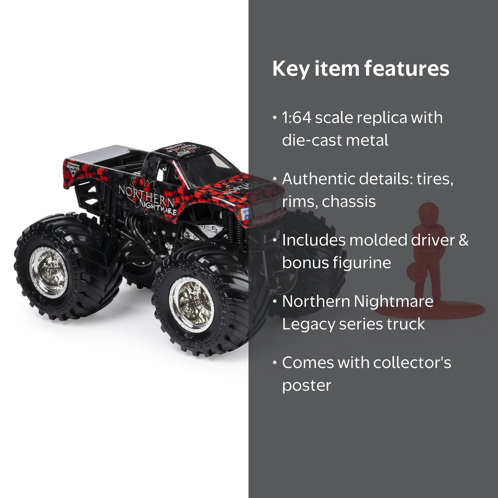 Monster Jam Northern Nightmare Die-Cast Truck, 1:64 Scale
