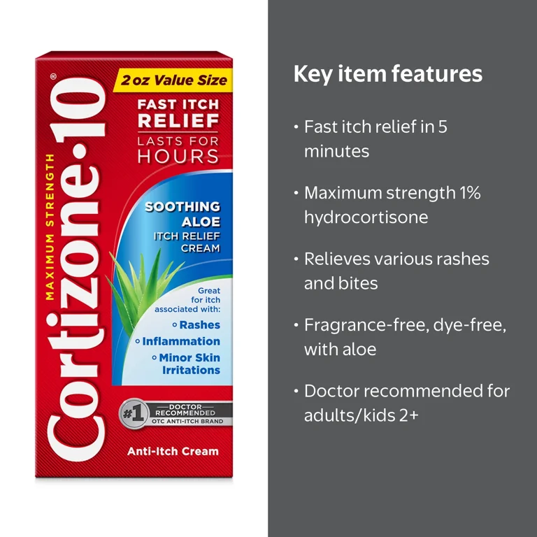 Cortizone-10 Maximum Strength Soothing Aloe Itch Relief Cream, 1