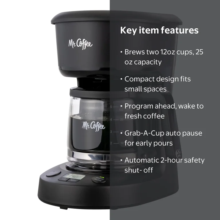 Mr. Coffee 5-Cup Programmable Coffee Maker - Walmart.com