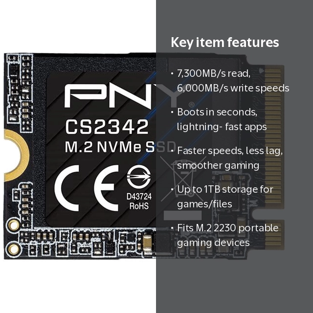 PNY CS2342 2TB Gen4 x4 PCIe NVMe M.2 2230 Internal SSD – Up to