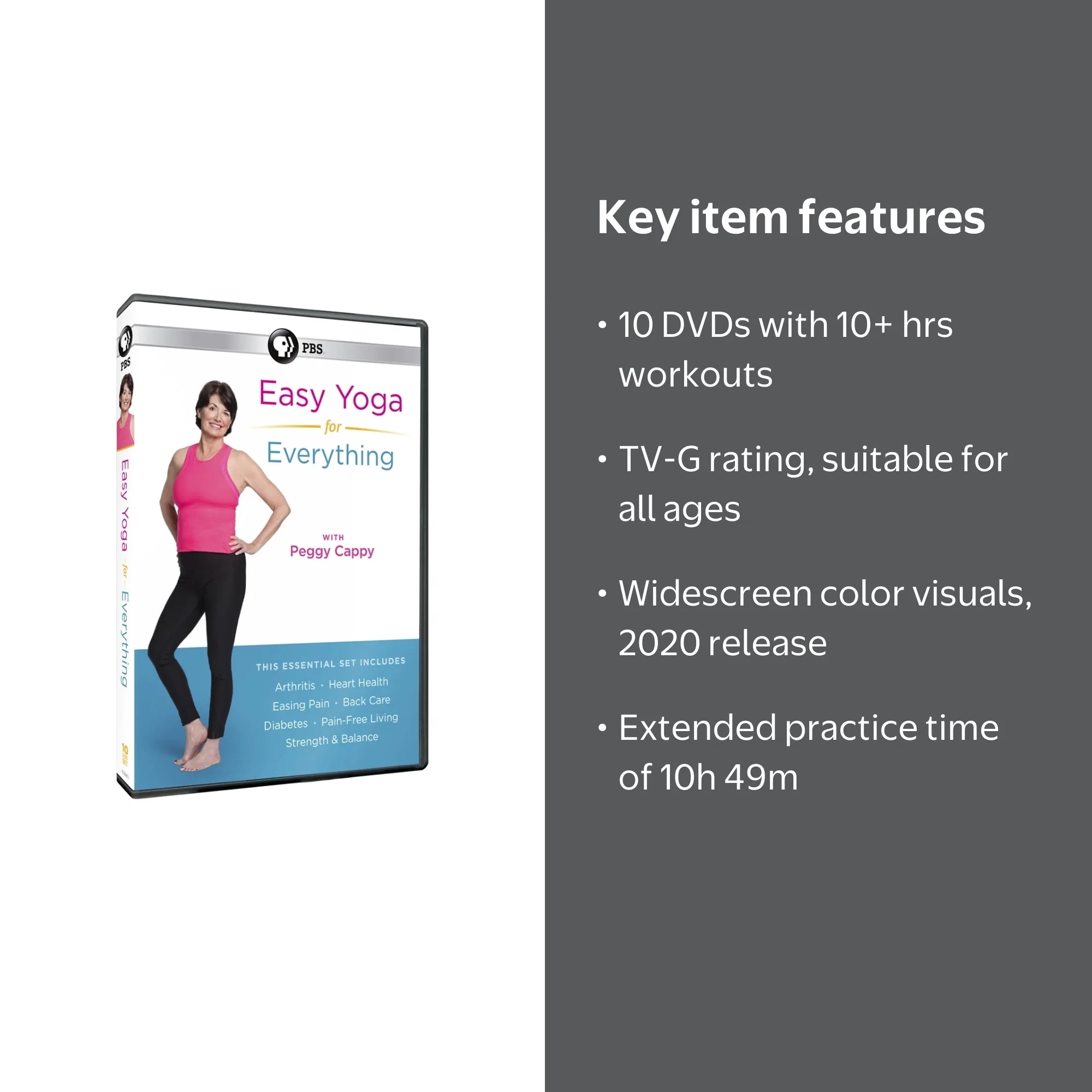 PBS Easy Yoga DVD Collection, 10 Episodes with Peggy Cappy