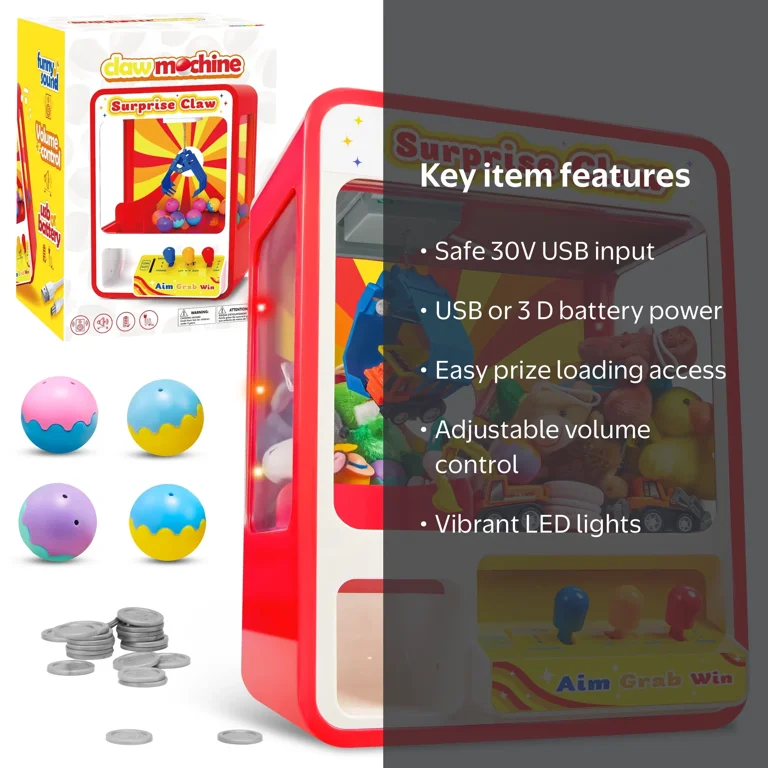 知育玩具 Dream Switch Anniversary Gift Set Joyfy Claw Machine Toy, US, Red, LED Light and Sound - Walmart.com