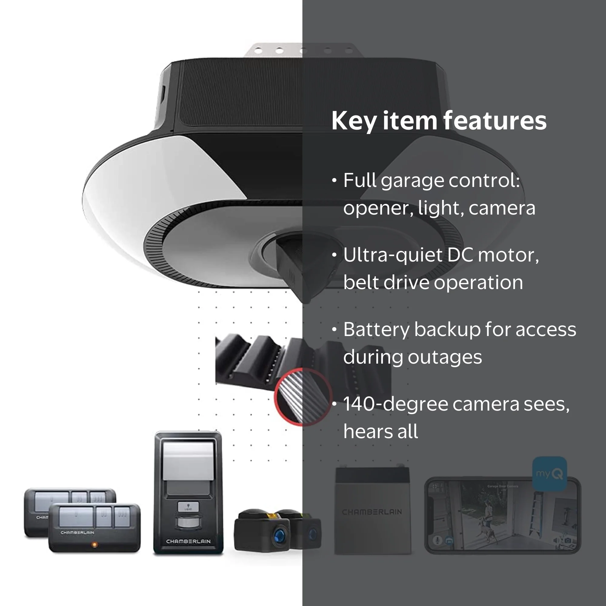 Chamberlain, Garage Door Opener, Secure View with Camera and