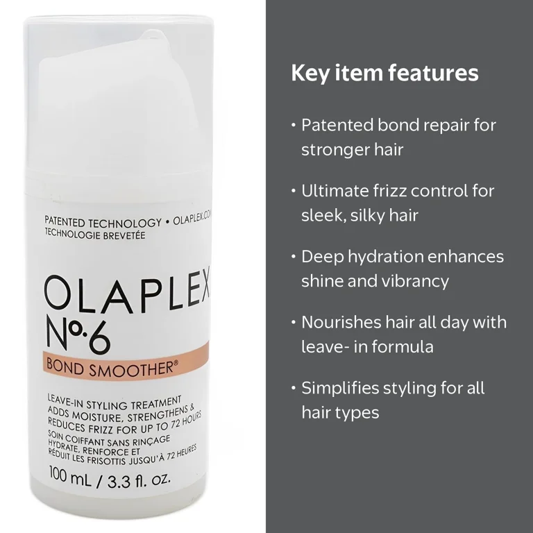 Olaplex Bond Smoother Leave-In Styling Treatment 3.3 oz for Frizz