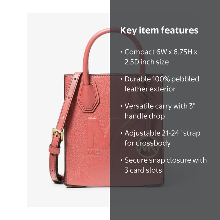 Michael Kors Mercer Extra-Small Pebbled Leather Crossbody Bag (TEA