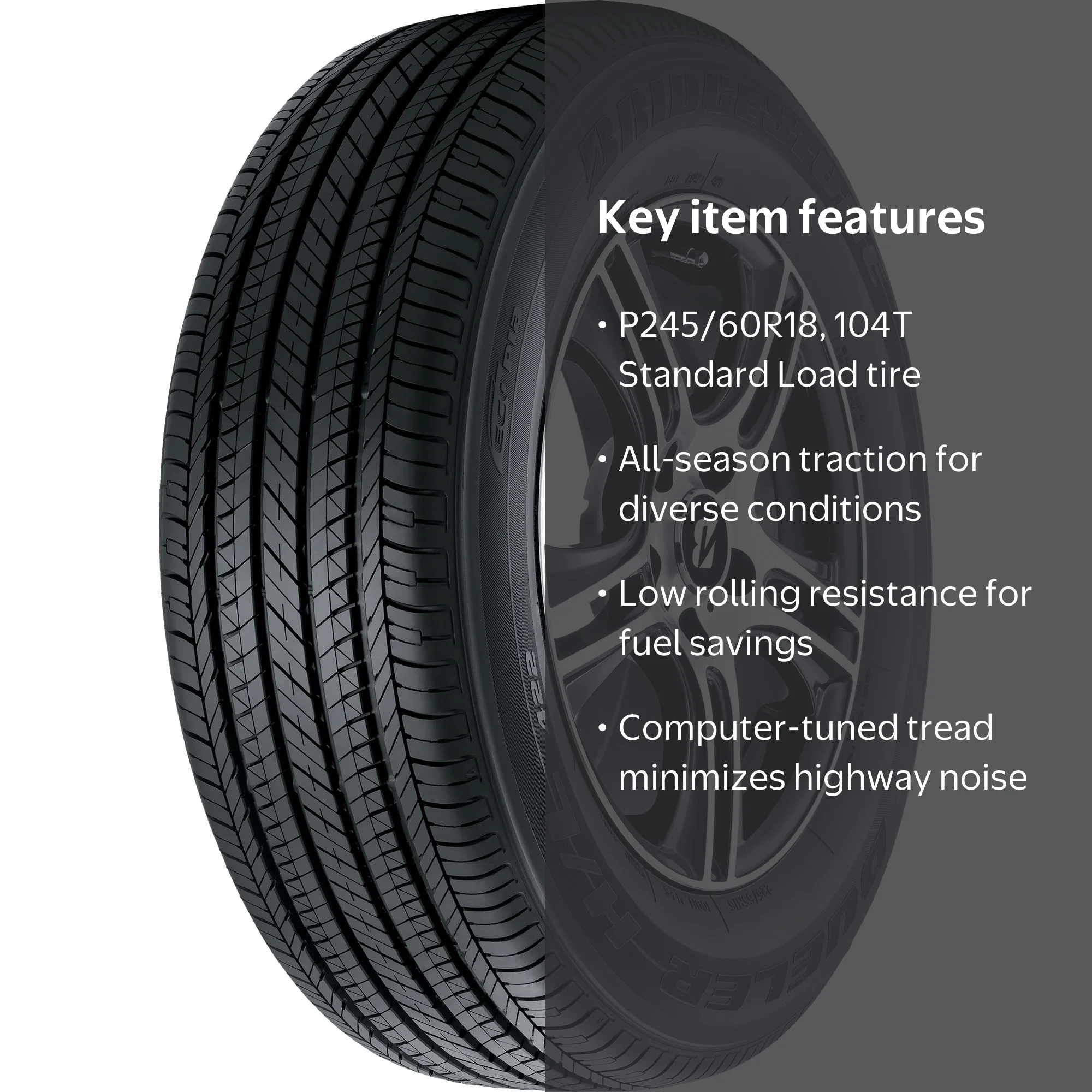 Bridgestone Dueler H/L 422 Ecopia Tire P245/60R18, Fits Ford